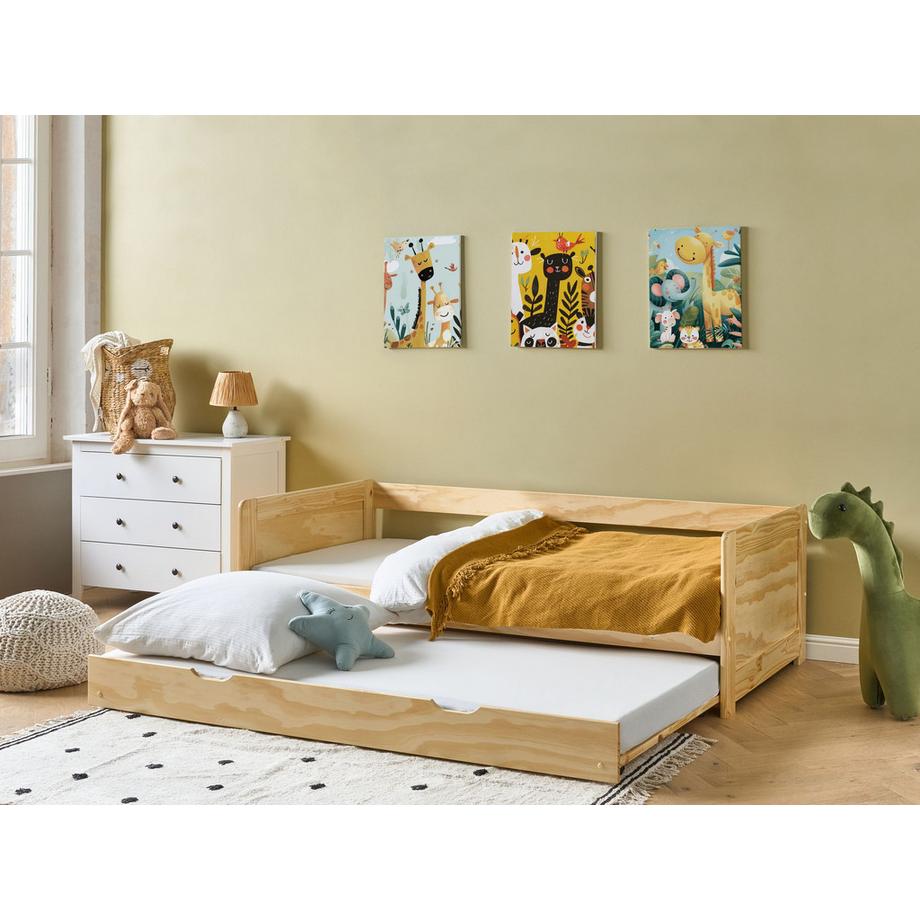 Beliani Lit gigogne en Bois de pin Cottage GRAVELINES  