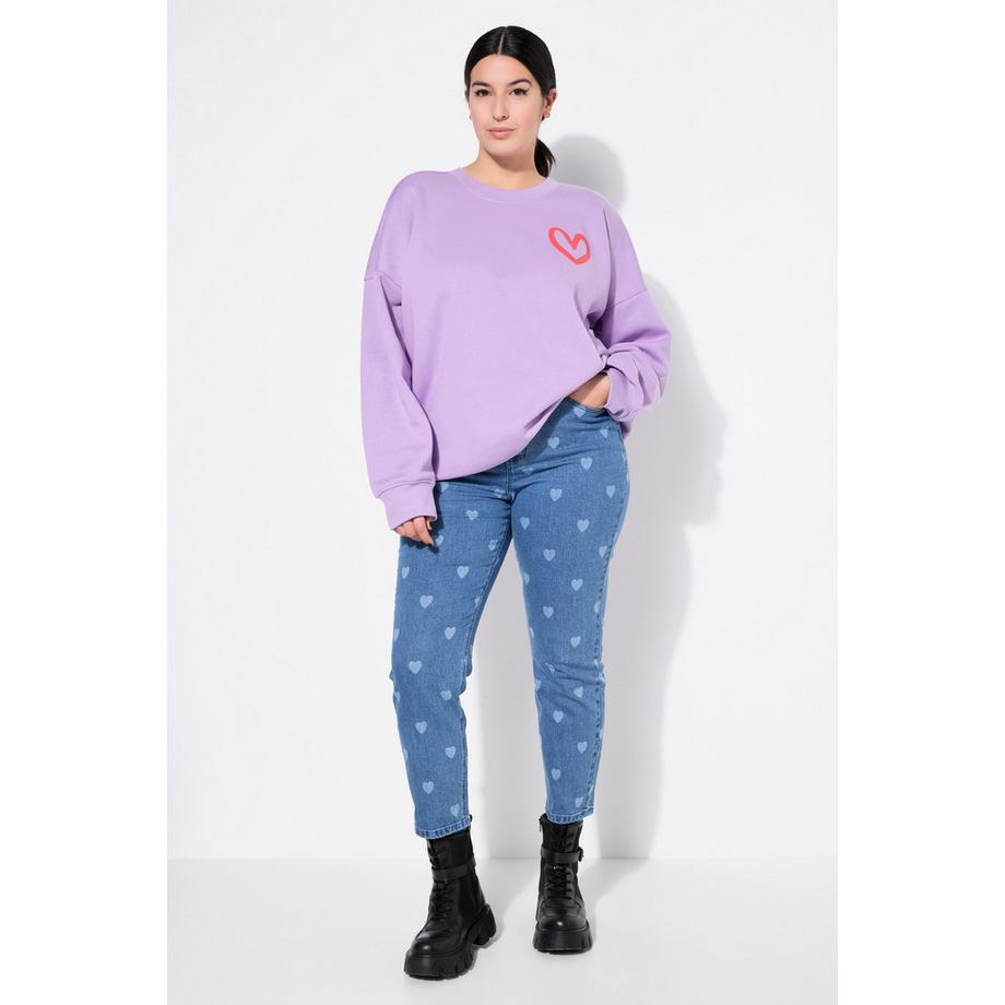 Studio Untold Mom Jeans 5-Pocket Herz-Print  