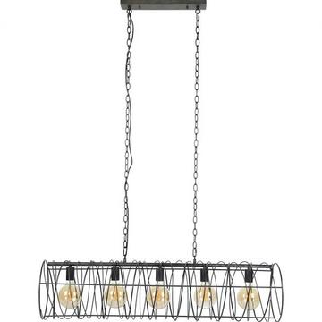 Lampe suspendue 5L cylindre spiral 28x28 Charbon