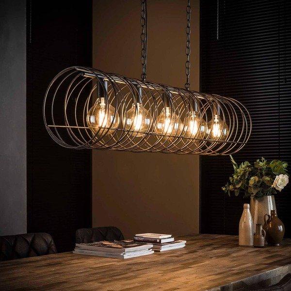 mutoni Lampe suspendue 5L cylindre spiral 28x28 Charbon  