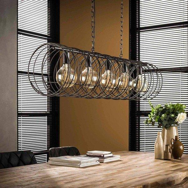 mutoni Lampe suspendue 5L cylindre spiral 28x28 Charbon  