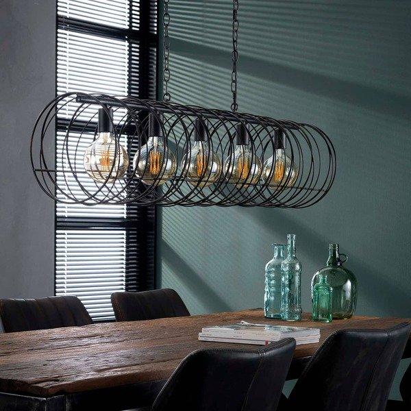 mutoni Lampe suspendue 5L cylindre spiral 28x28 Charbon  