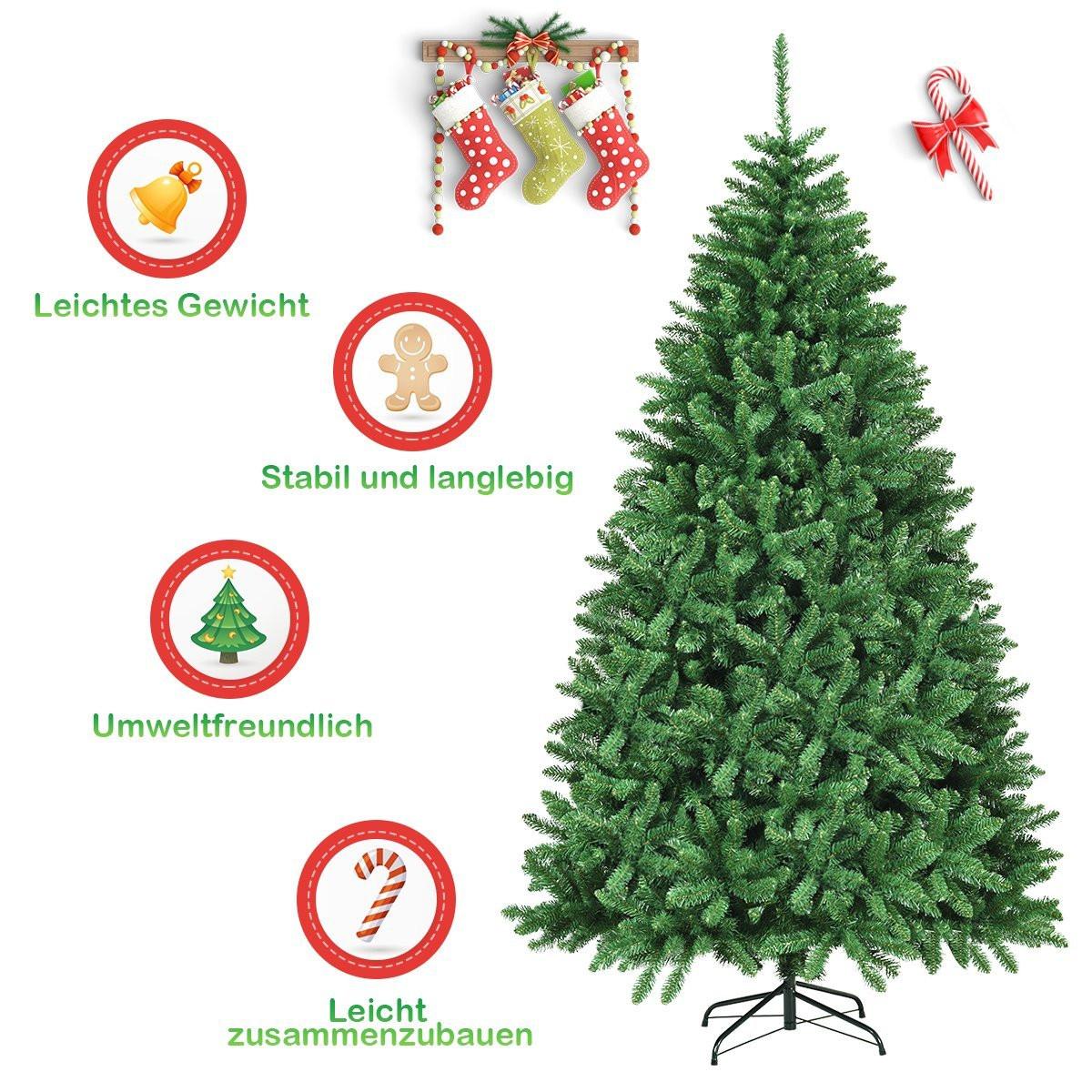 Northix 225 cm Künstlicher Weihnachtsbaum Tannenbaum mit Metallständer Kunstbaum Weihnachten Grün  