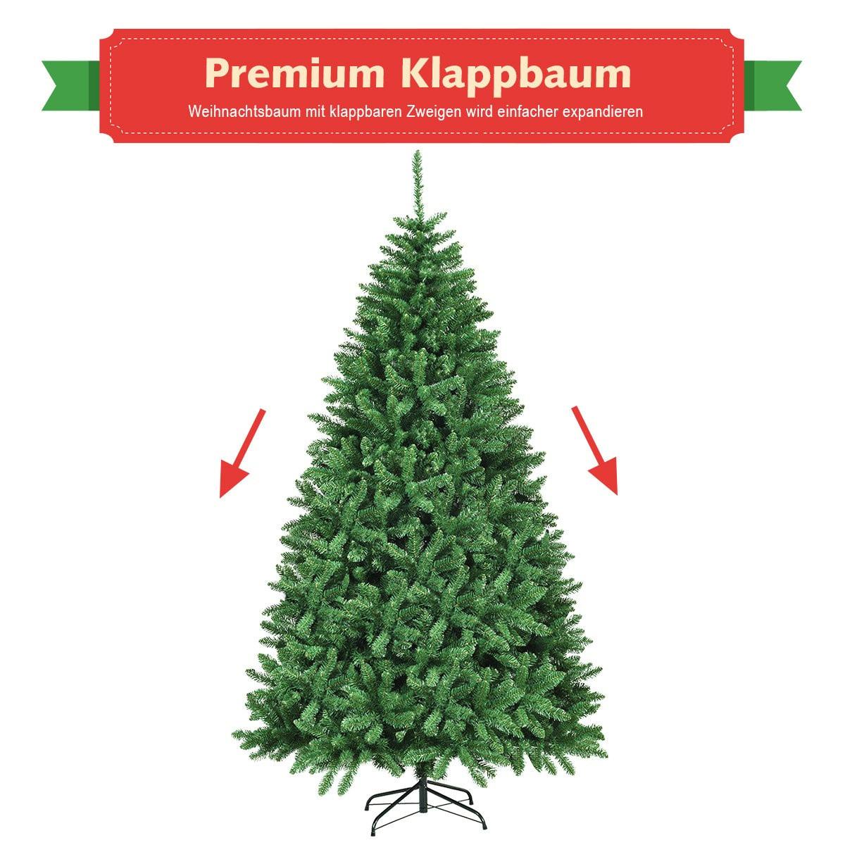 Northix 225 cm Künstlicher Weihnachtsbaum Tannenbaum mit Metallständer Kunstbaum Weihnachten Grün  