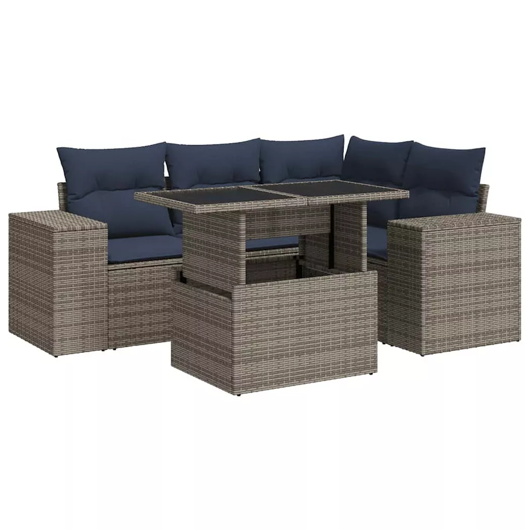 VidaXL - Garten sofagarnitur poly-rattan, One Size, Grau