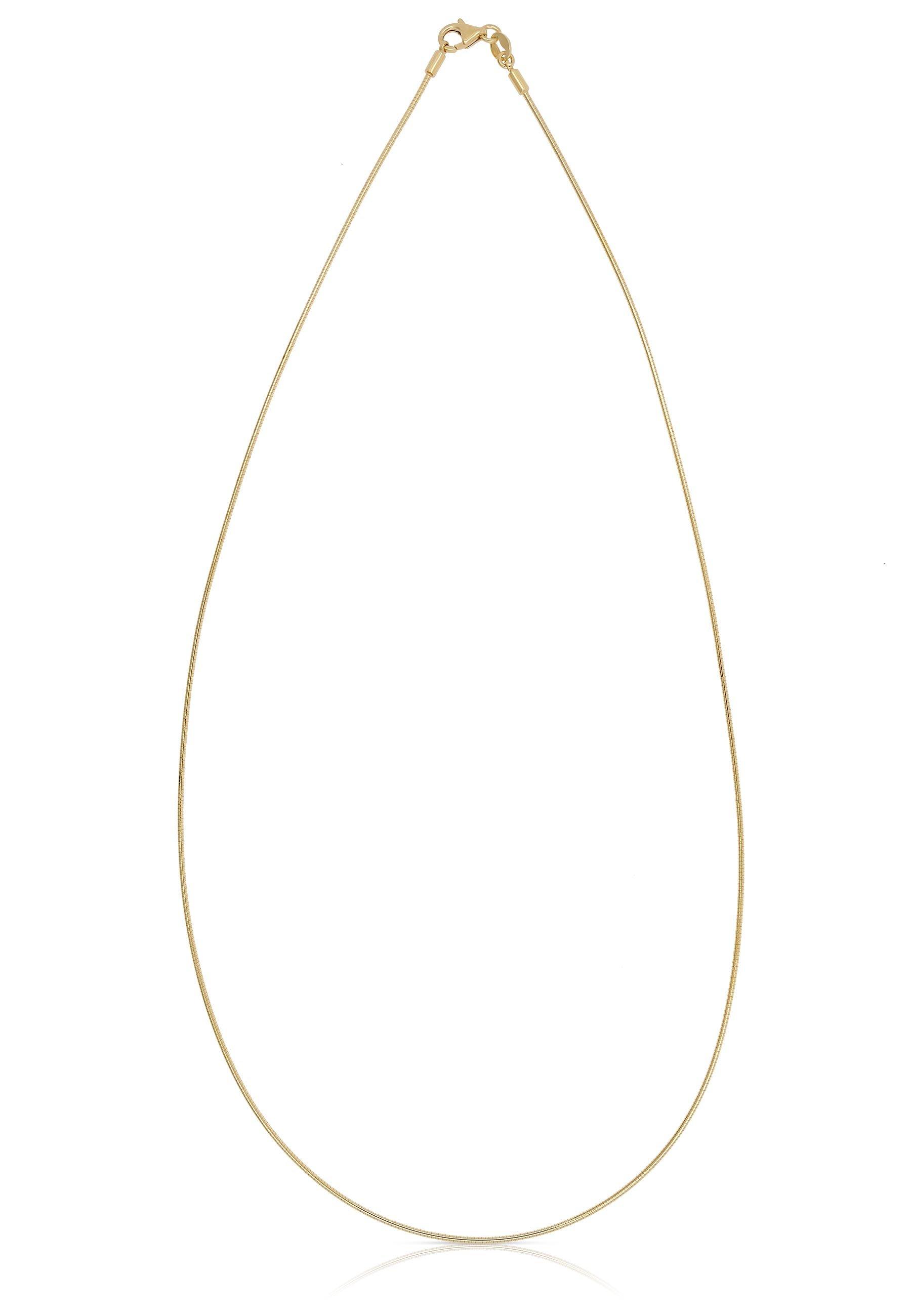 MUAU Schmuck  Collier Omega Glied Gelbgold 750, 1mm, 42cm 