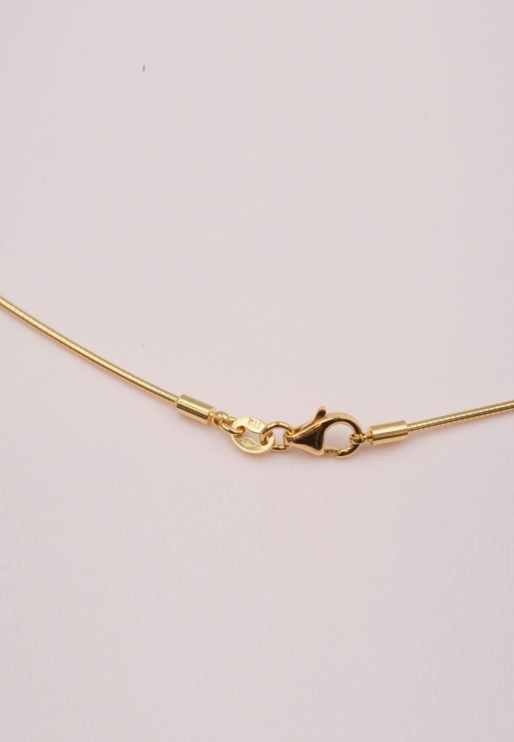 MUAU Schmuck  Collier Omega Glied Gelbgold 750, 1mm, 42cm 