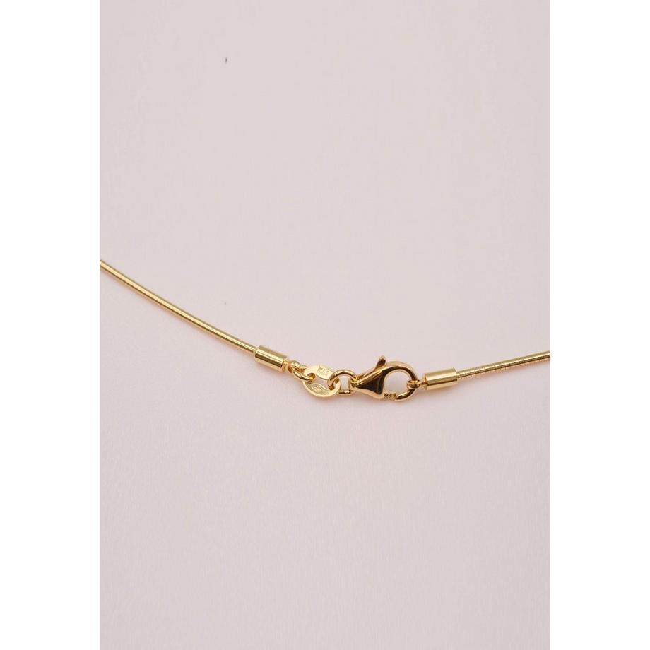 MUAU Schmuck  Collier Omega Glied Gelbgold 750, 1mm, 42cm 