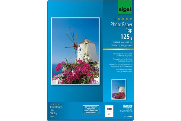 Sigel SIGEL InkJet Fotopapier A4 IP664 125g,glossy, weiss 100 Blatt  