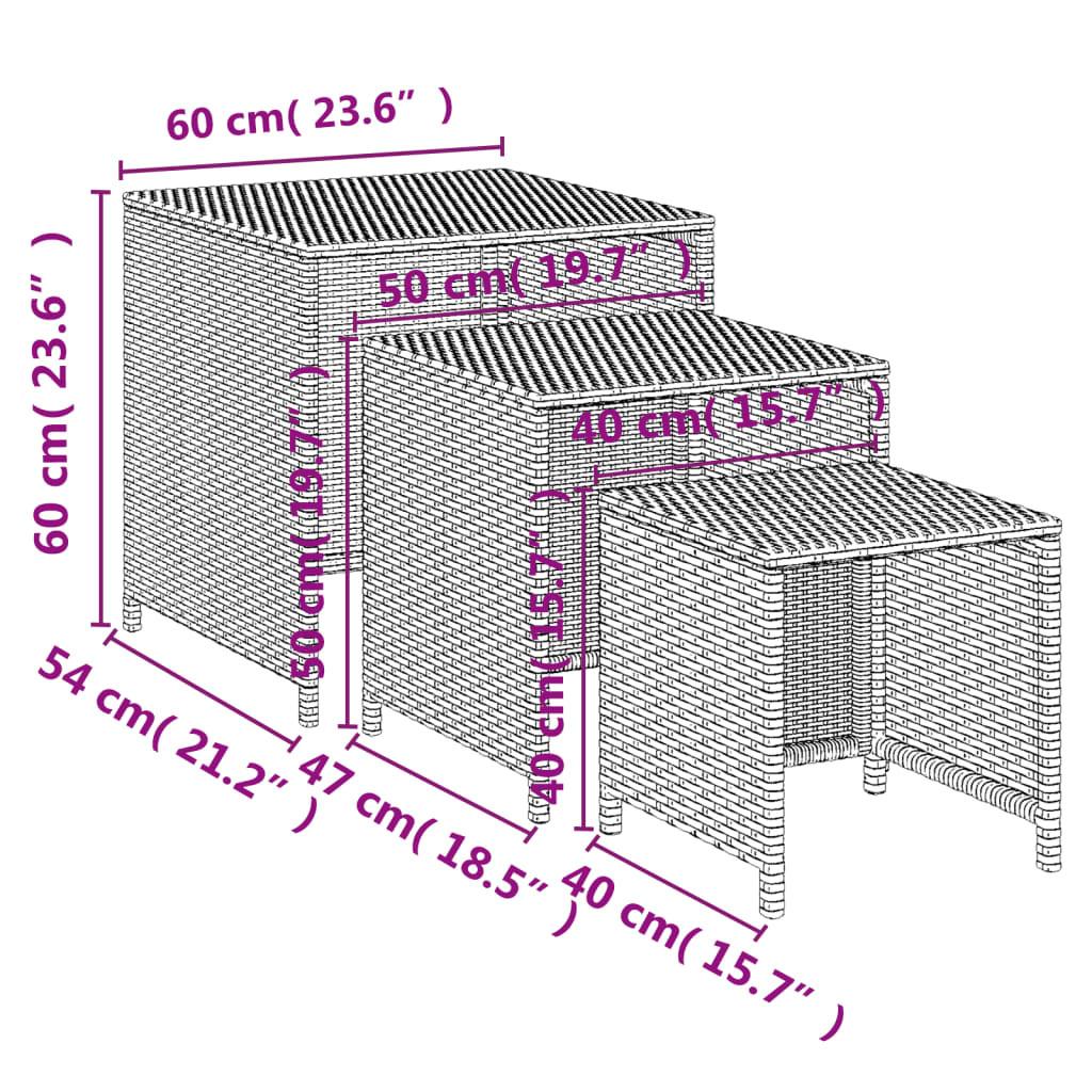 VidaXL Table gigogne rotin synthétique  