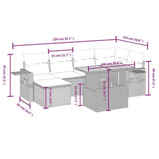 VidaXL set divano da giardino Polirattan  