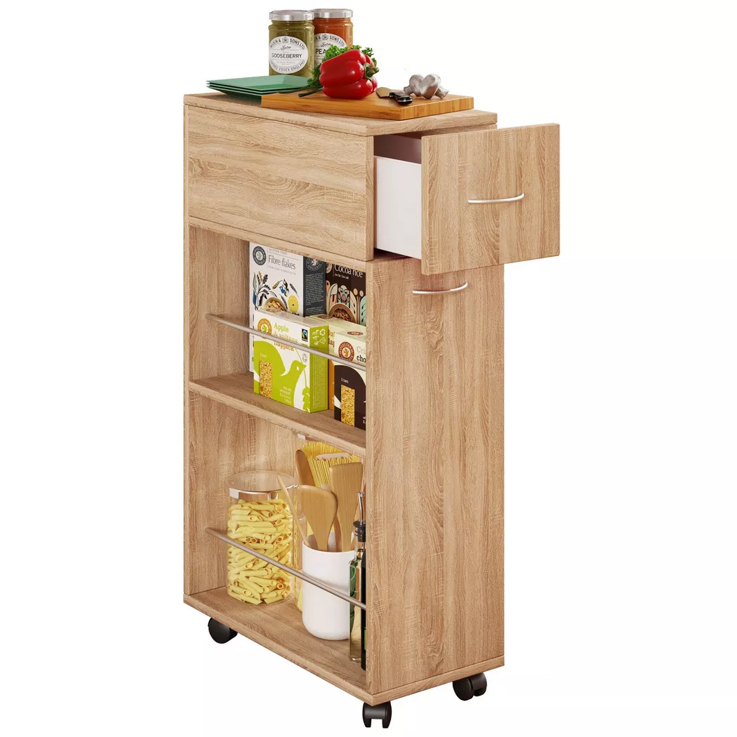 VCM Küchenbuffet "Nische Küchenwagen Sevierwagen Tusal Schublade" 1 Stk. tlg.