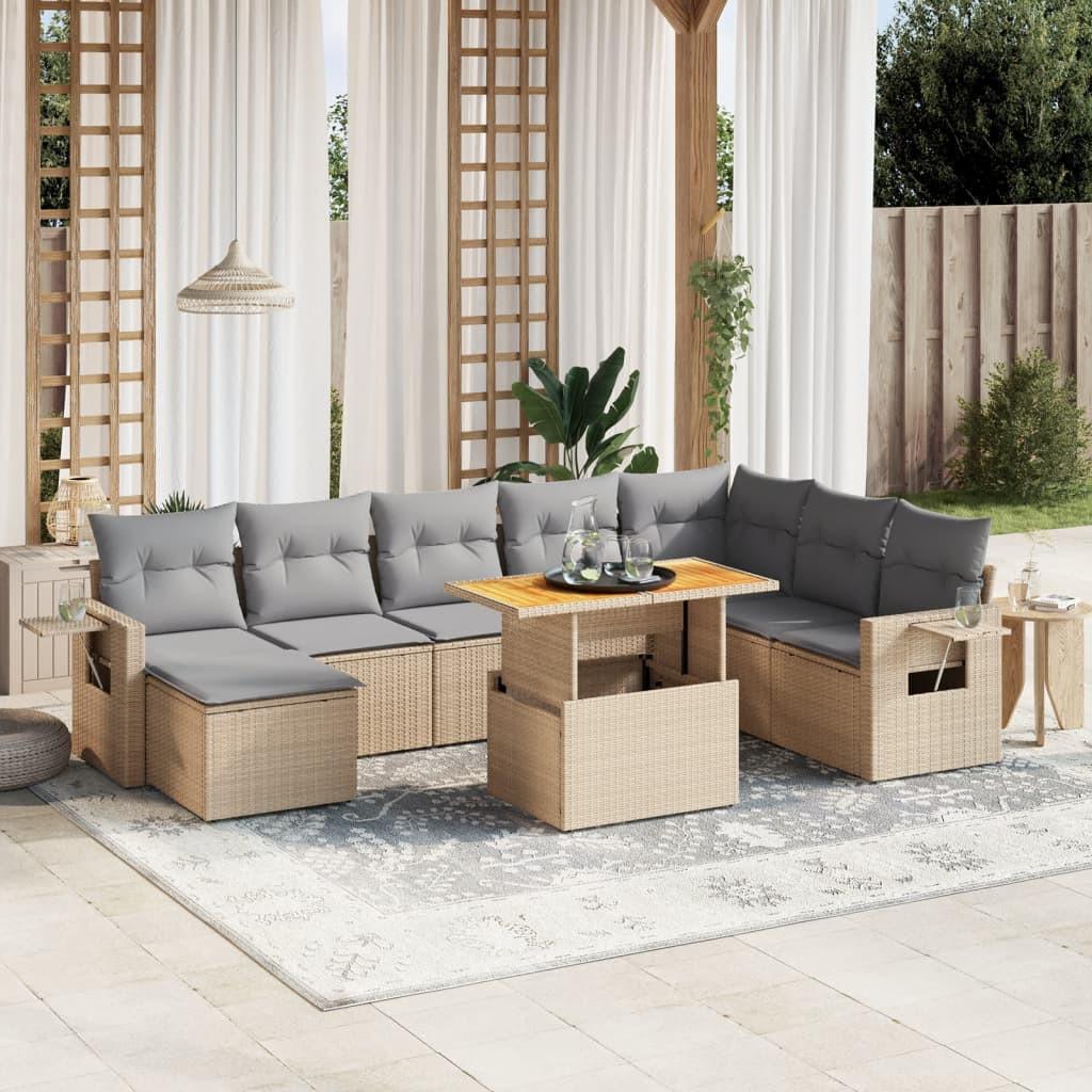 VidaXL set divano da giardino Polirattan  