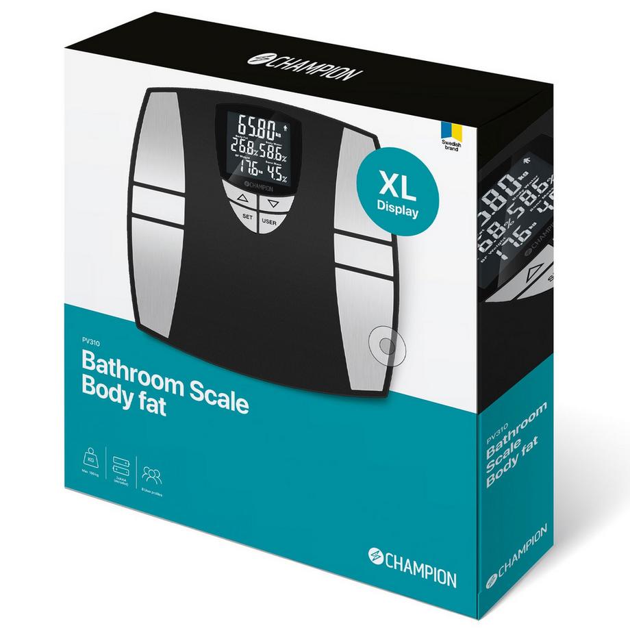 Champion  Pèse-personne Body Fat PV310 Noir/Argent 