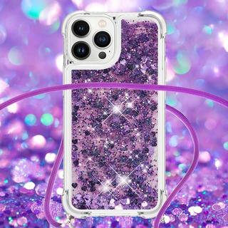 Cover-Discount  iPhone 15 Pro - Coque Paillettes Avec Bandoulière 