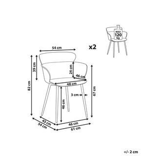 Beliani Set di 2 sedie da pranzo en Materiale sintetico Moderno SUMKLEY  