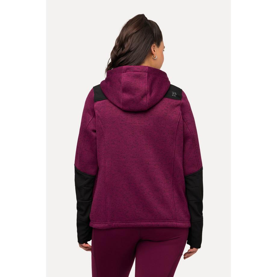 Ulla Popken Veste Polaire Imprimé Réfléchissant Capuche Passe-Pouces  