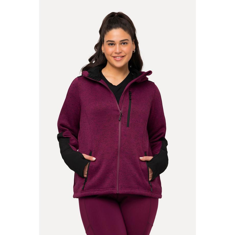 Ulla Popken Veste Polaire Imprimé Réfléchissant Capuche Passe-Pouces  