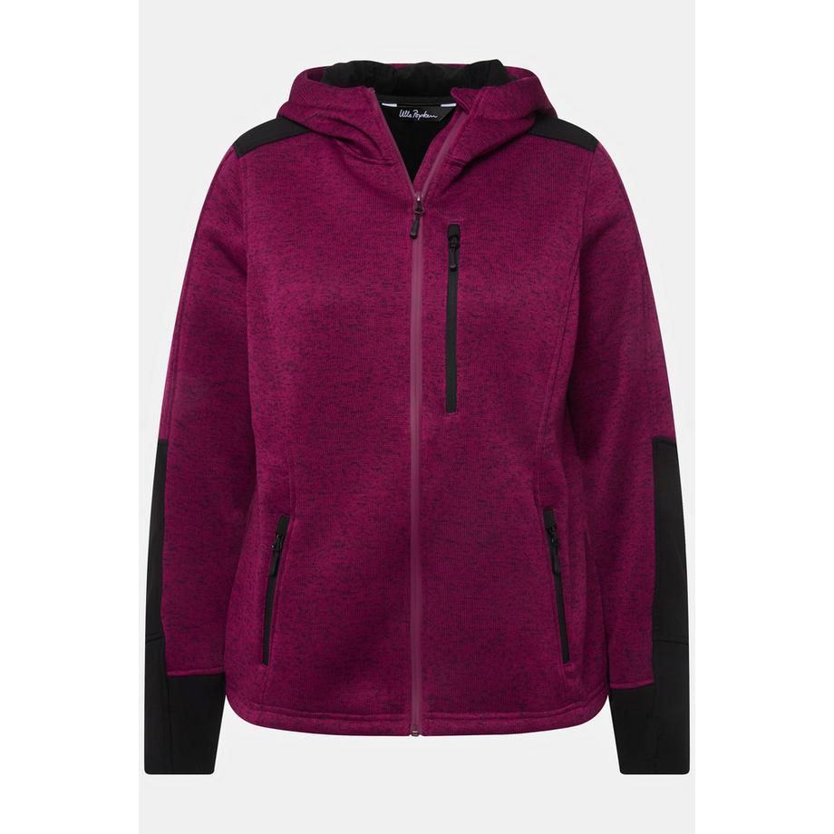 Ulla Popken Veste Polaire Imprimé Réfléchissant Capuche Passe-Pouces  