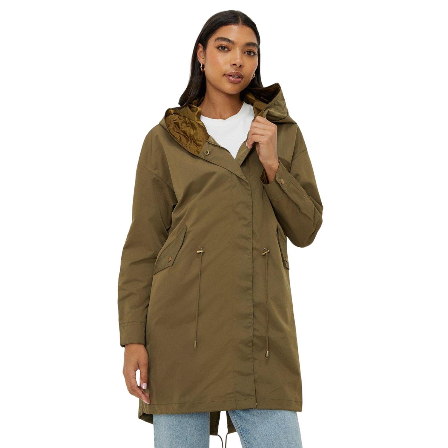 Image of Regenmantel Mit Kapuze Damen Khaki S