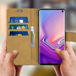 Avizar  Flip Book Cover Galaxy S10 Dunkelblau 