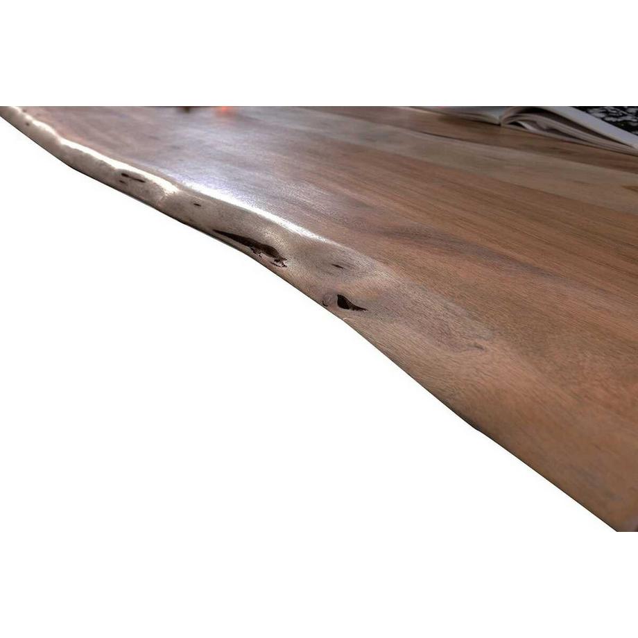 mutoni Tavolo da pranzo in legno massiccio acacia acciaio 140x80  