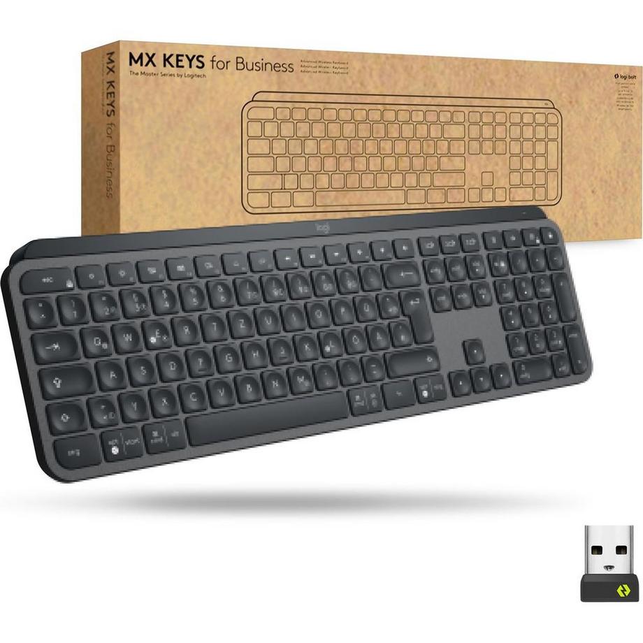 Logitech  MX Keys for Business Tastatur RF Wireless + Bluetooth UK International Graphit (UK) 