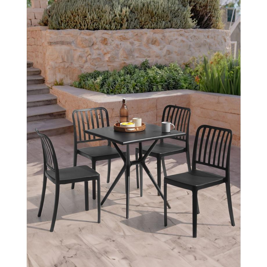 Beliani Lot de 4 chaises de jardin en Matière synthétique Moderne SERSALE  