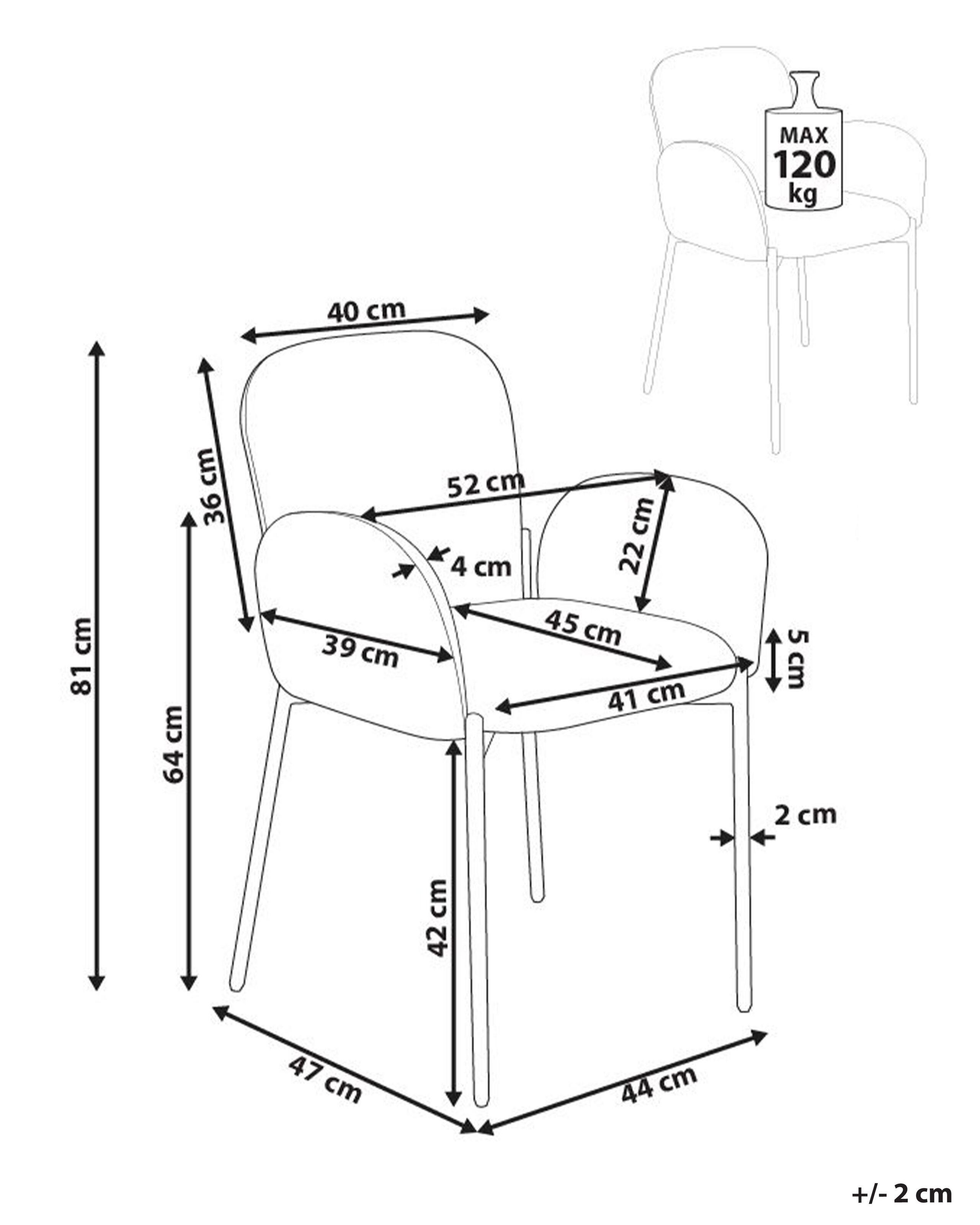 Beliani Set mit 2 Stühlen aus Polyester Retro ALBEE  