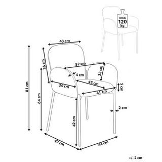 Beliani Lot de 2 chaises en Polyester Rétro ALBEE  