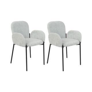 Beliani Lot de 2 chaises en Polyester Rétro ALBEE  