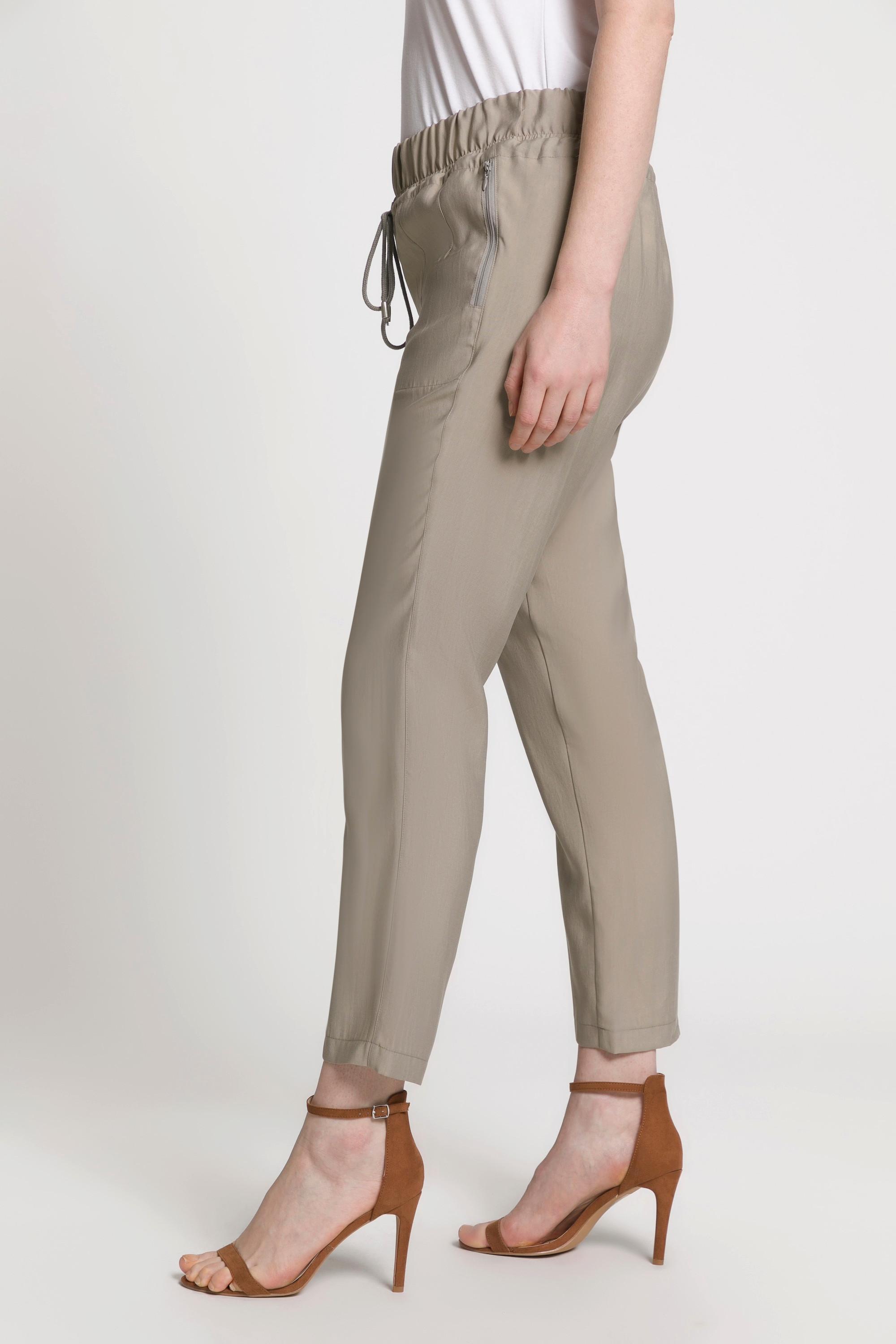 Ulla Popken  Pantalon 7/8, jambes étroites, ceinture élastique, poches zippées 