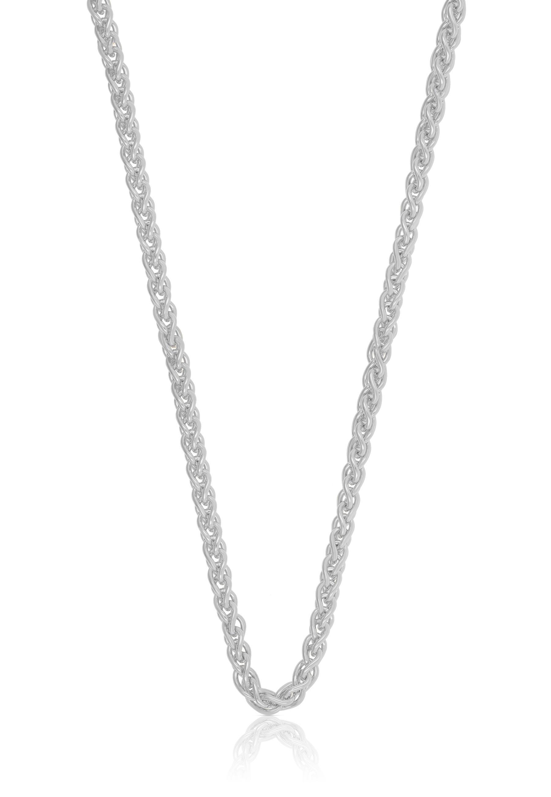 Image of Collier Zopf Weissgold 750, 3.3mm, 45cm Damen Silber 45cm