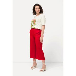 Ulla Popken  Culottes con taglio della gamba ampio, effetto stropicciato e cintura elastica 