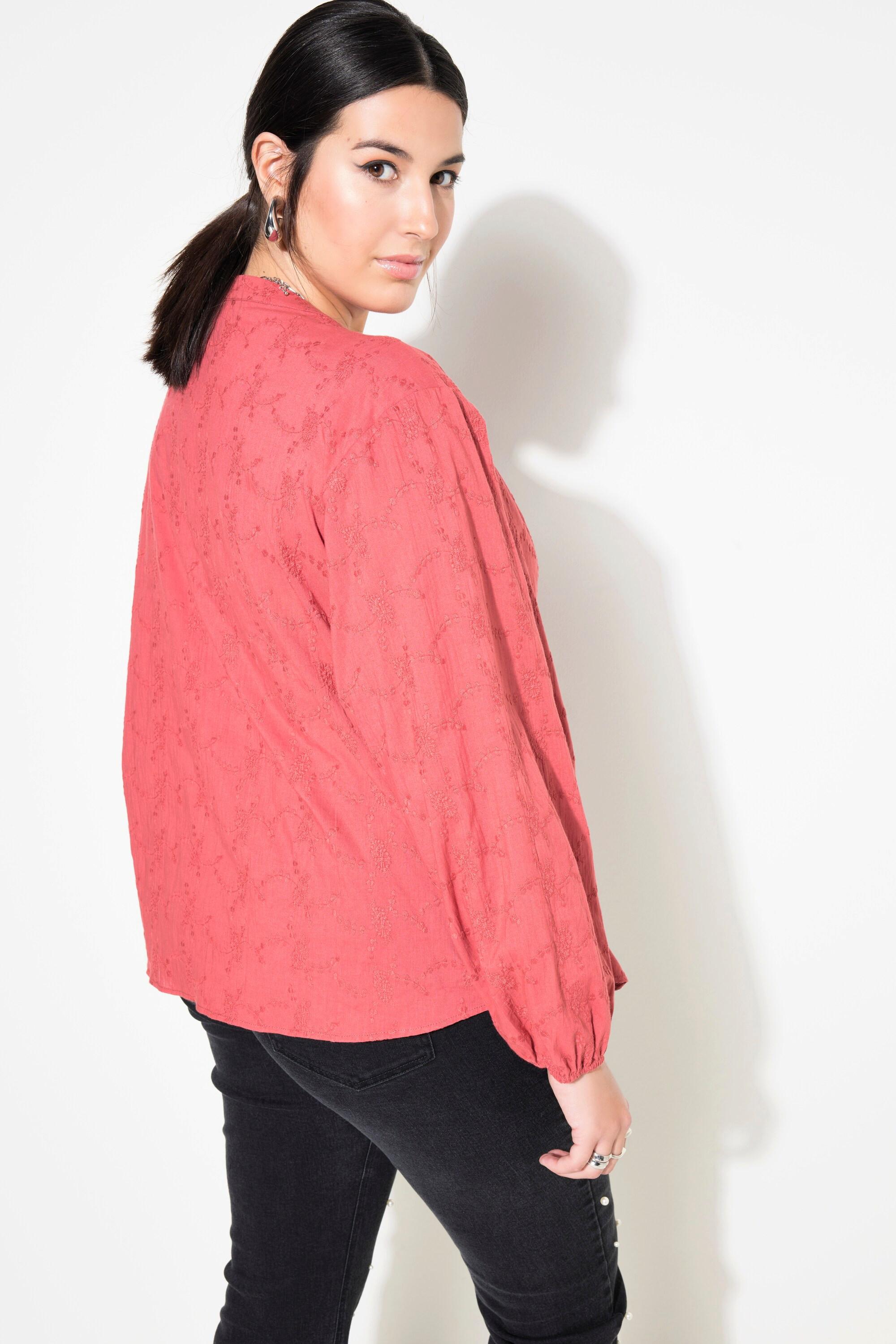 Studio Untold  Blusa dal taglio oversize in tessuto operato con maniche lunghe a palloncino 