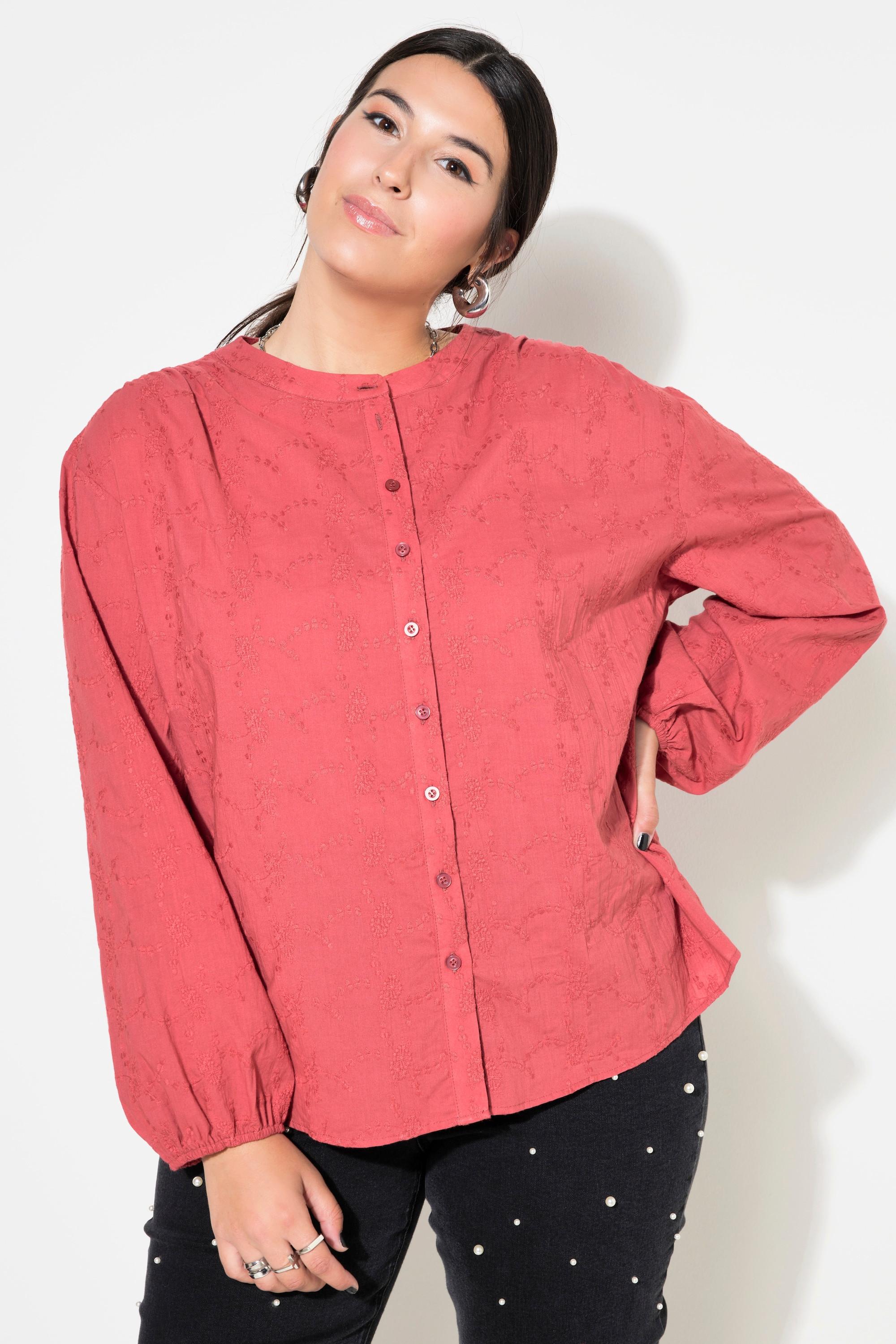 Studio Untold  Blusa dal taglio oversize in tessuto operato con maniche lunghe a palloncino 