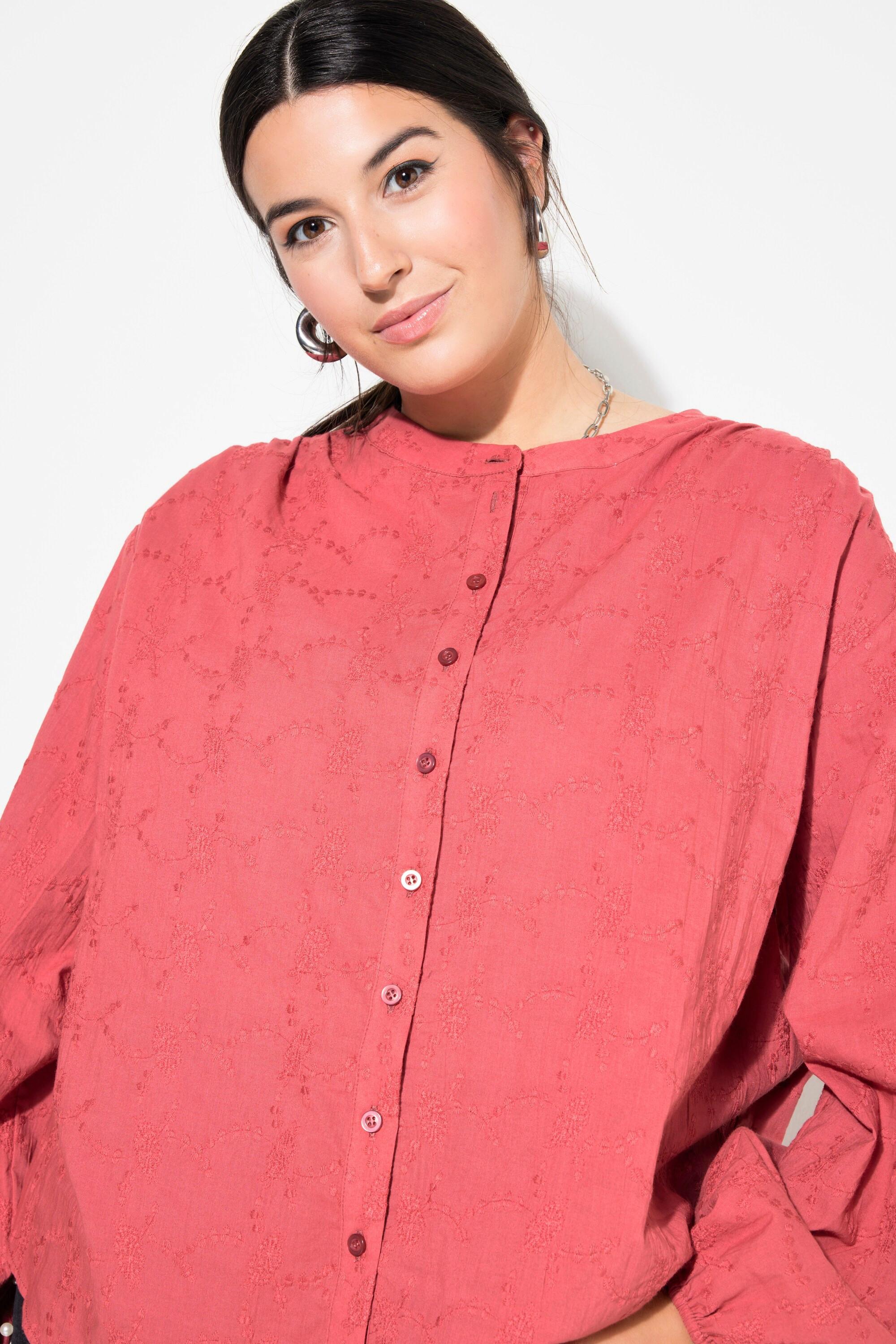 Studio Untold  Blusa dal taglio oversize in tessuto operato con maniche lunghe a palloncino 