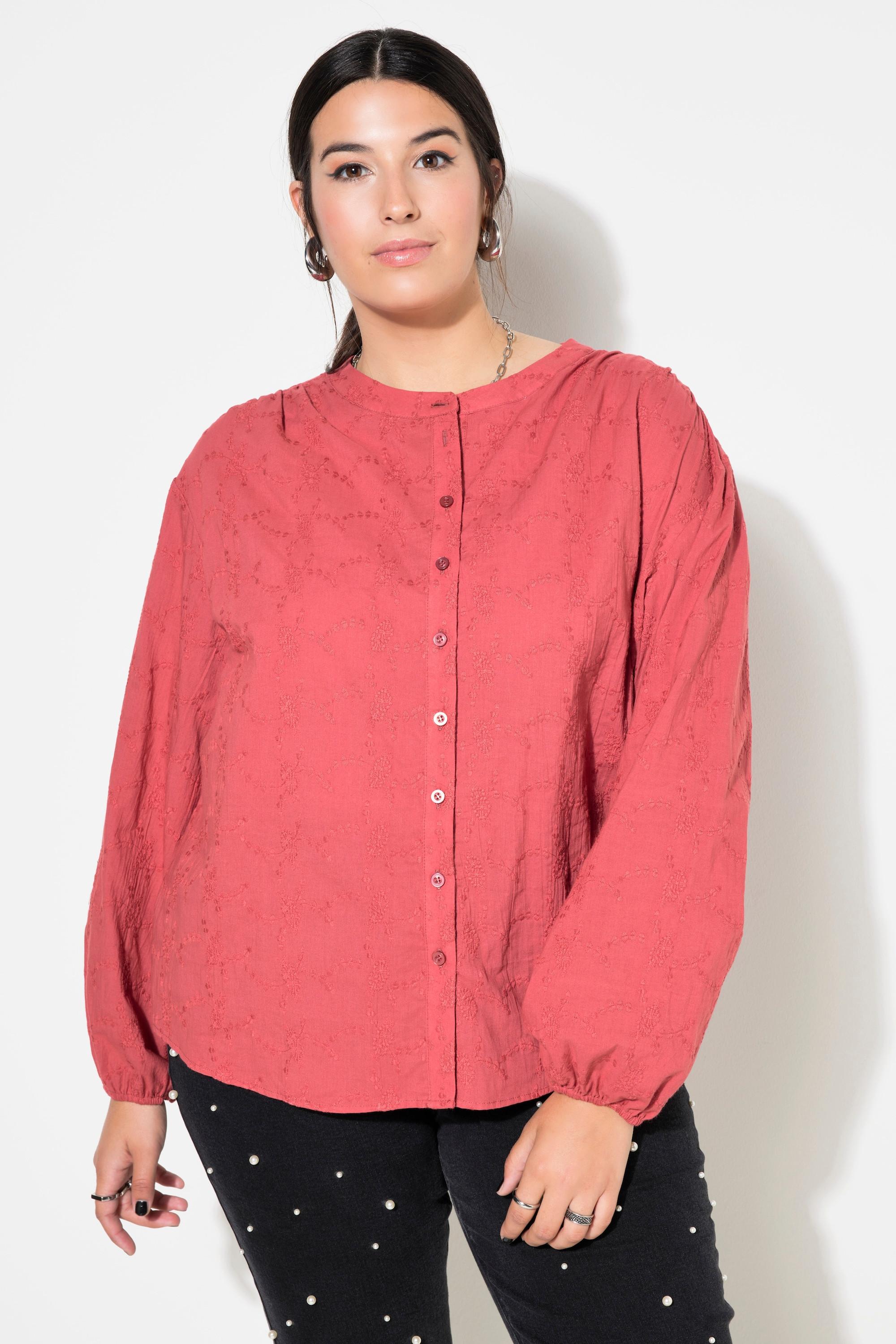 Studio Untold  Blusa dal taglio oversize in tessuto operato con maniche lunghe a palloncino 