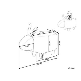 Beliani Sgabello en Poliestere Moderno BUNNY  