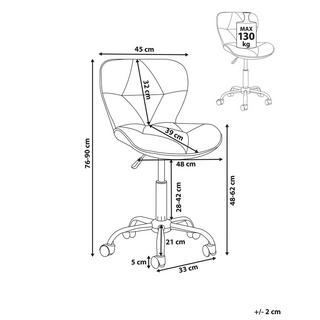 Beliani Chaise de bureau en Cuir PU Rétro VALETTA  