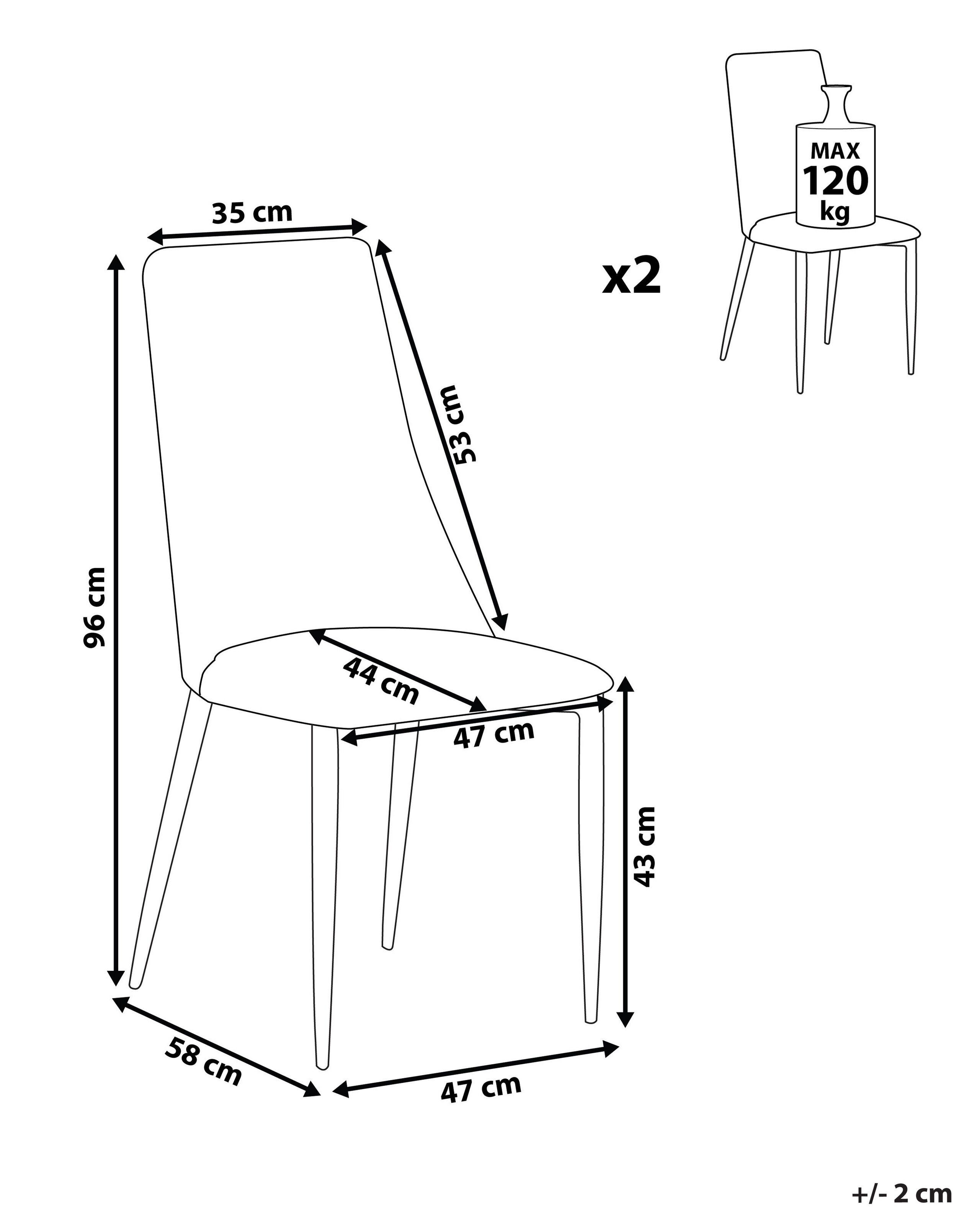 Beliani Esszimmerstuhl aus Samtstoff Modern CLAYTON  