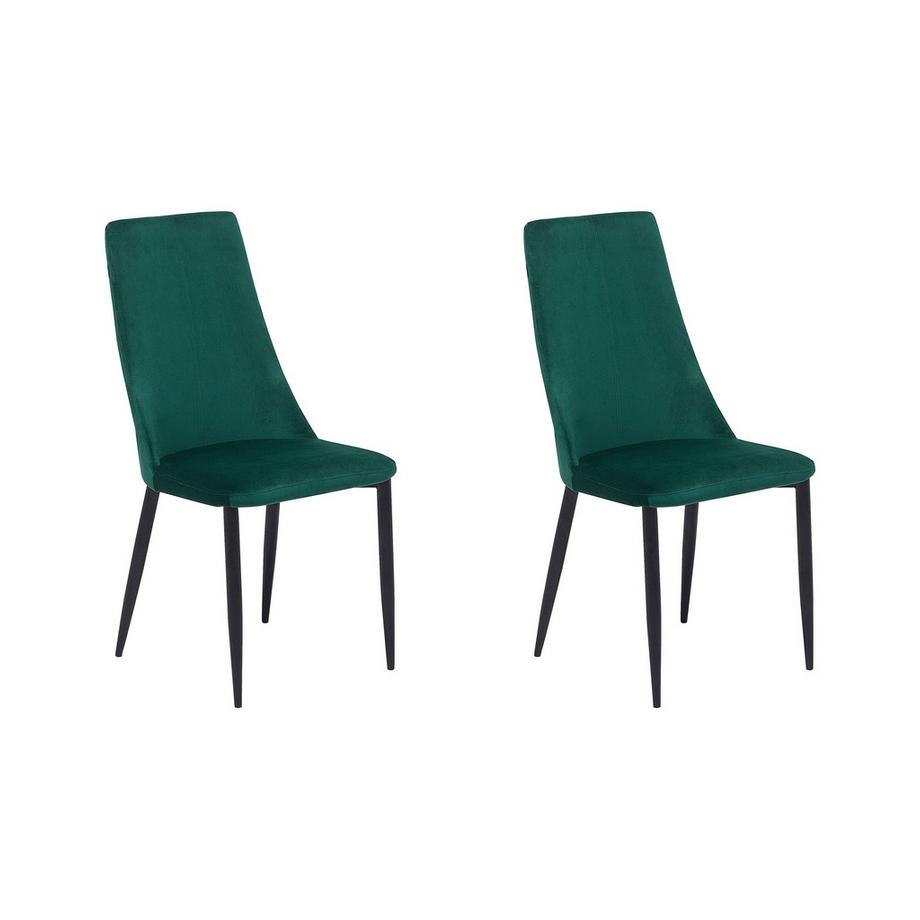 Beliani Lot de 2 chaises de salle à manger en Velours Glamour CLAYTON  