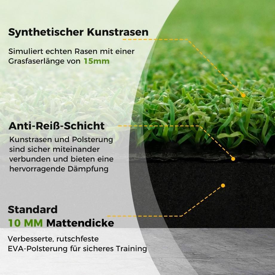 Northix  Tapis de frappe de golf 3 en 1 avec gazon artificiel, 2 tees de golf, 2 tiges d'alignement et 6 trous de tee pré-percés, 60" x 47" 