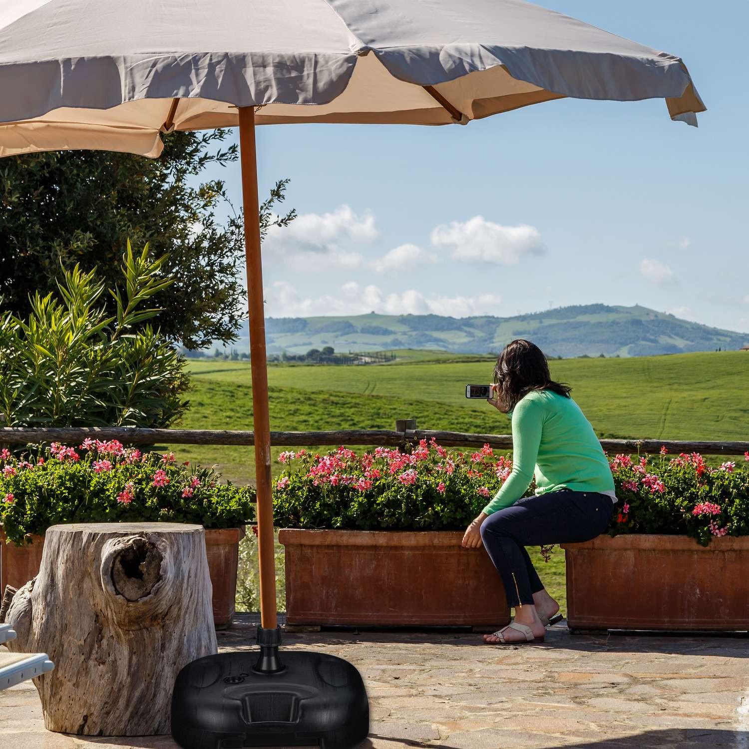 B2X Schwarzer Sonnenschirmständer  