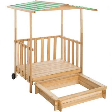 Bac à sable, Cabane de Jardin Enfant avec Toit et Véranda