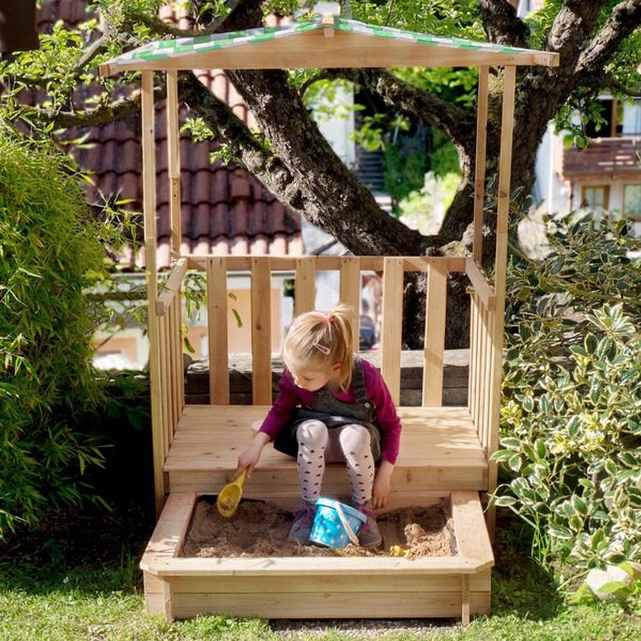 Tectake  Sandkasten und Spielveranda mit Dach 