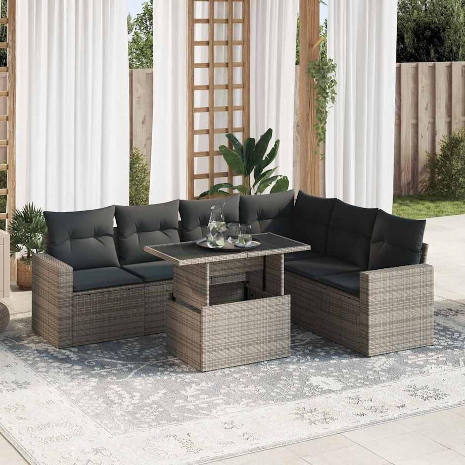 VidaXL Ensemble de canapés de jardin rotin synthétique  