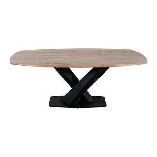 Vente-unique Table à manger 8 personnes en bois d'acacia et métal - Naturel et noir - DANALI  