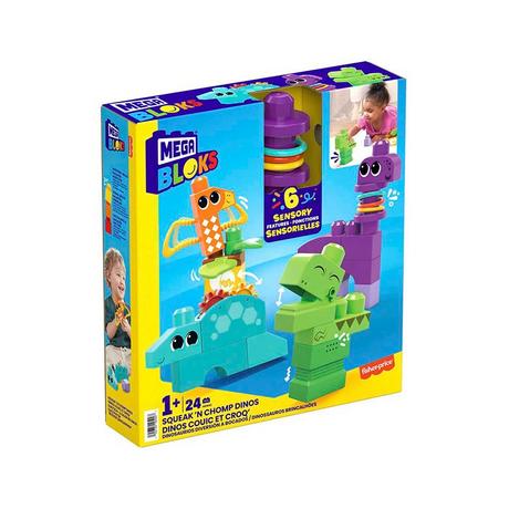 MEGA BLOKS  Quietsch- & Kauspass Dinos (24Teile) 