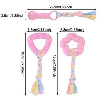 Alopini  Hundespielzeug, Kauspielzeug für Hunde, Aggressives Kauspielzeug für Welpen/kleine, mittelgroße Hunde mit Ball und Baumwollseilen 